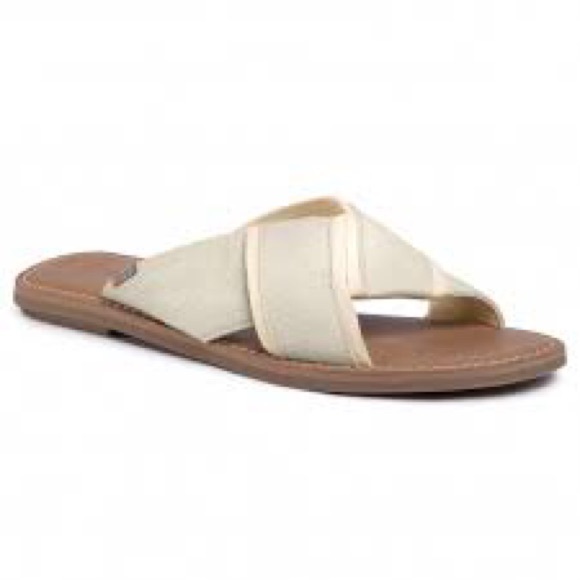 Toms Shoes - LIKE NEW TOMS VIVIANA TAN CANVAS SANDAL 7.5